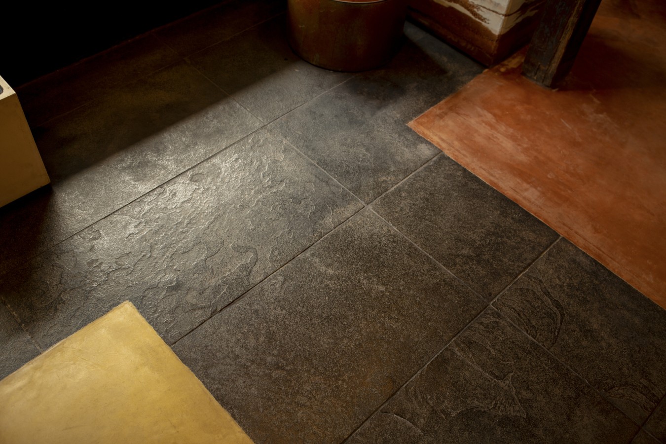Where natural stone meets handcrafted oxide floors